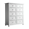 Komoda, Konmode 10 szuflady biały 100 x 45 x 150 cm w prostokątnym MDF