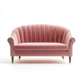 sofa 2-osobowa różowa 150 x 78 x 85 cm poliestrowy aksamit w kształcie skorupy