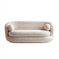 Sofa, 2-osobowa kanapa krem 180 x 90 x 75 cm Bouclé poliester okrągły
