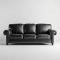 Sofa, 3- fotela czarny 210 x 90 x 88 cm PU sztuczna skóra z zaokrąglonych podłokietników