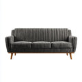 sofa 3-osobowa ciemnoszara z poliestrowego sznura zaledwie 200 x 85 x 85 cm
