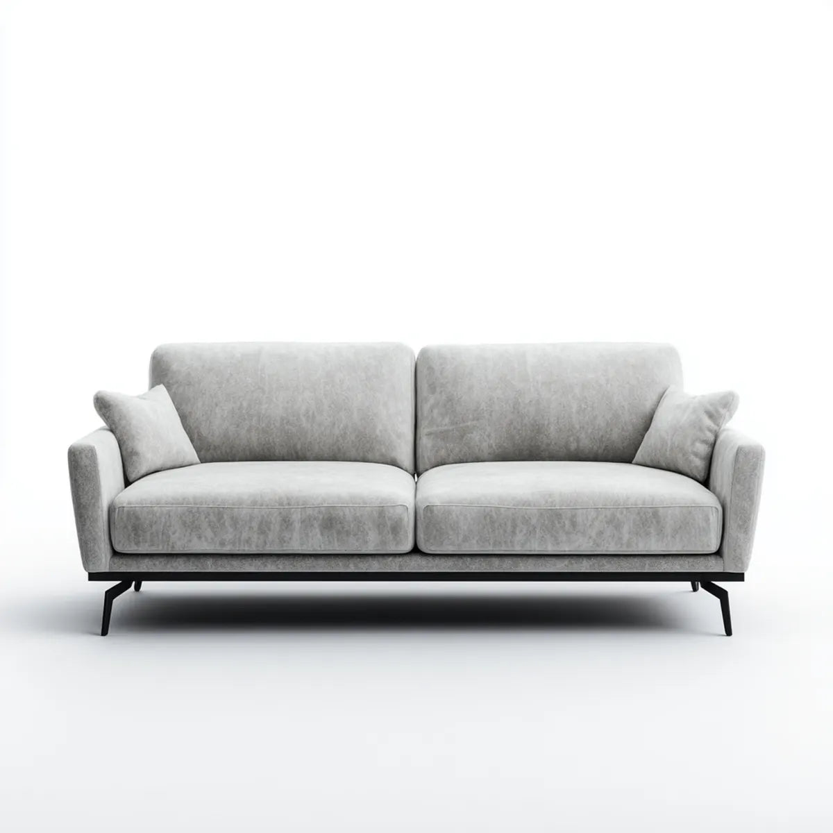 sofa 2-osobowa szara 180 x 85 x 82 cm poliestrowa tapicerka aksamitna prostokątna