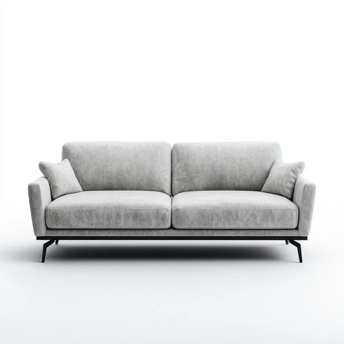 sofa 2-osobowa szara 180 x 85 x 82 cm poliestrowa tapicerka aksamitna prostokątna