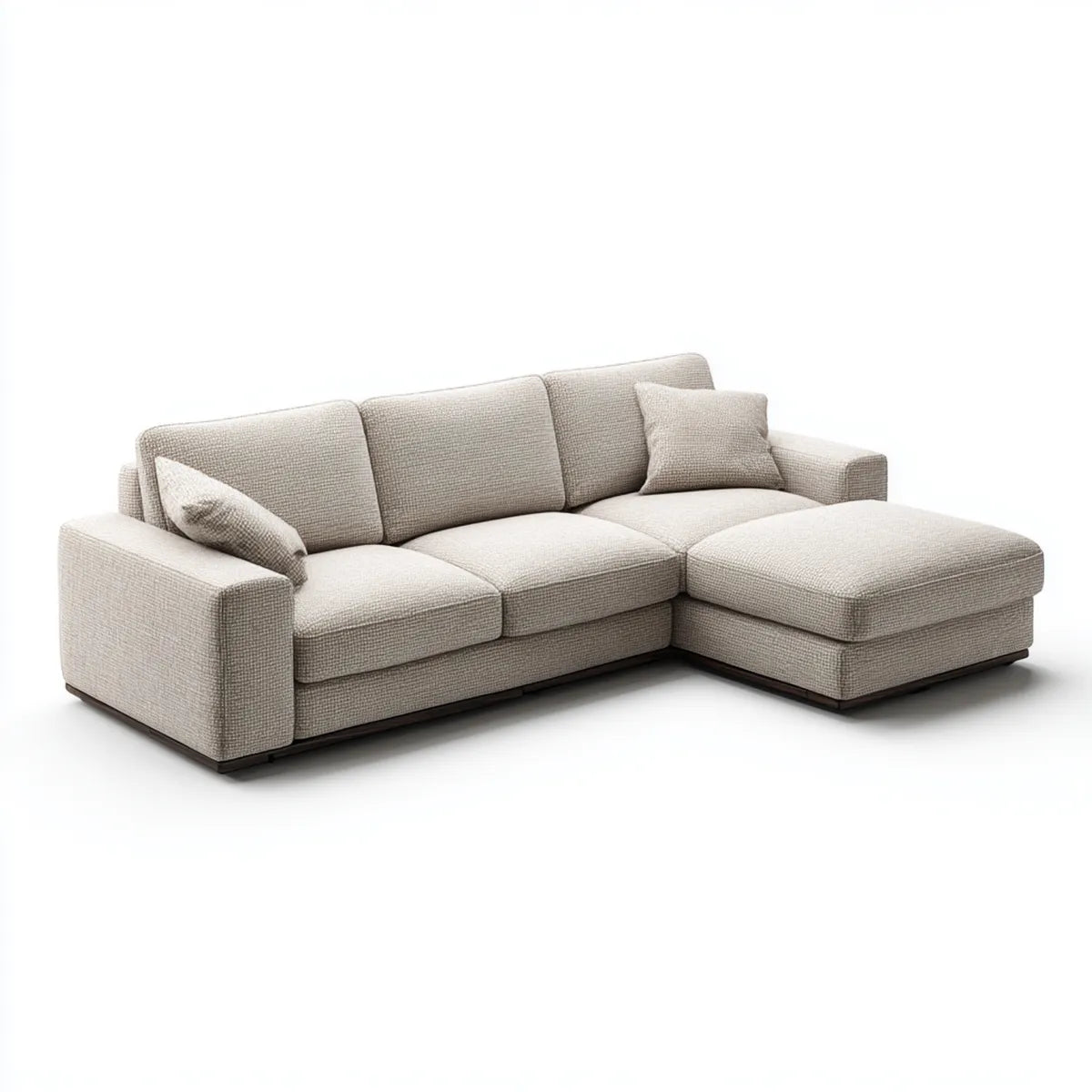 Sofa, Kanapa narożna z powrotem z prawej beżowej 250 x 160 x 85 cm poliestrowego kształtu L