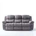 Sofa, 3-osobowy fotel Relax sofa szary poliester mikrofibry Prosty kształt 205 x 95 x 102 cm