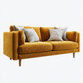sofa 3-osobowa musztarda żółty 200 x 90 x 85 cm poliestrowy sznur prostokątna
