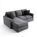 Sofa, Kanapa narożna z ciemnoszarym zwrotnikiem 250 x 160 x 85 cm poliestrowy kształt L