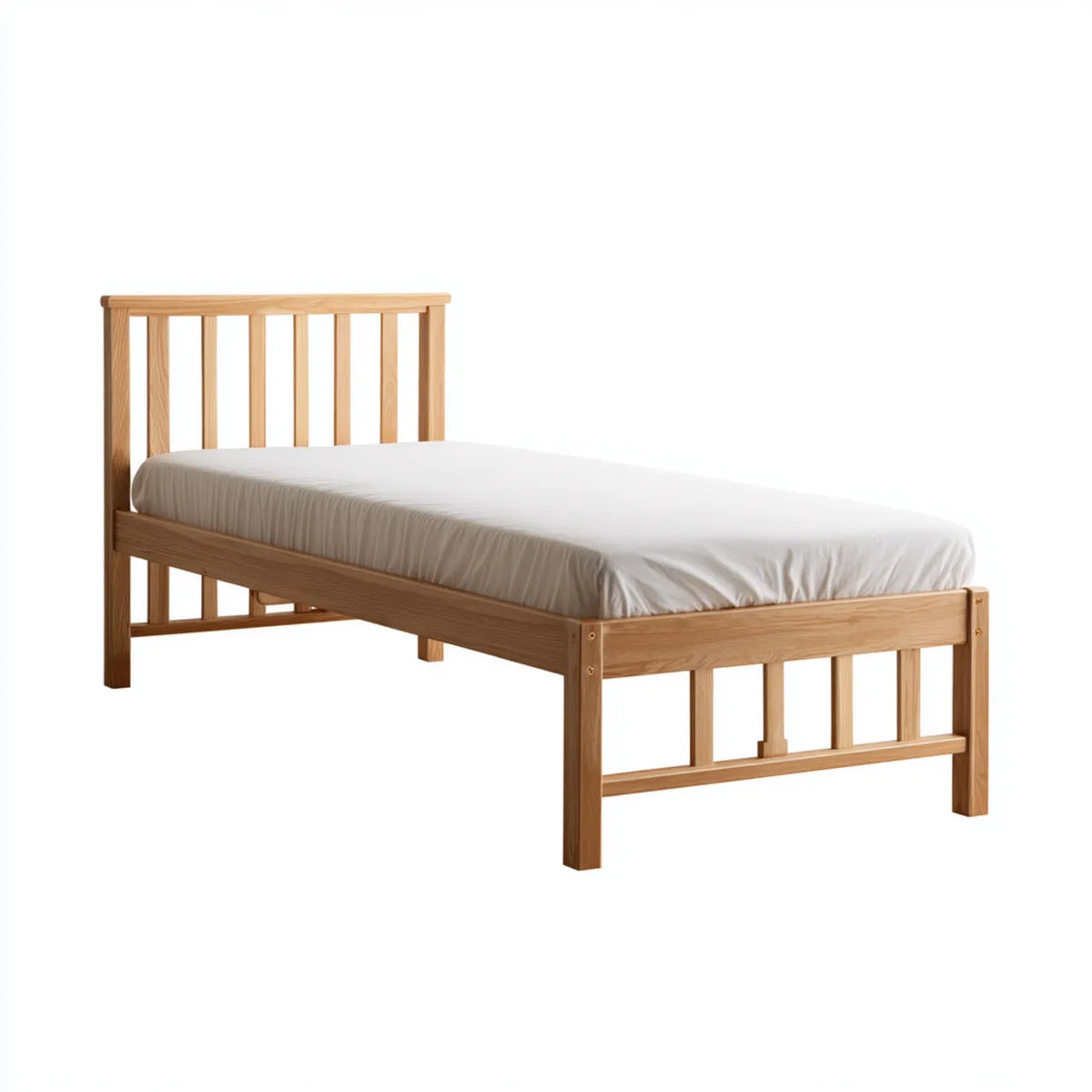 Łóżko pojedyncze rama Przyroda 90 x 200 cm z litego drewna sosnowego prostokątne