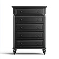 Komoda, Prostokątny komfort 5 szuflad czarny 90 x 45 x 120 cm w panelach MDF