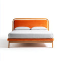 Łóżko podwójne w kolorze ułożonym Orange 180 x 200 cm lite drewno poliestrowe welory prostokątne