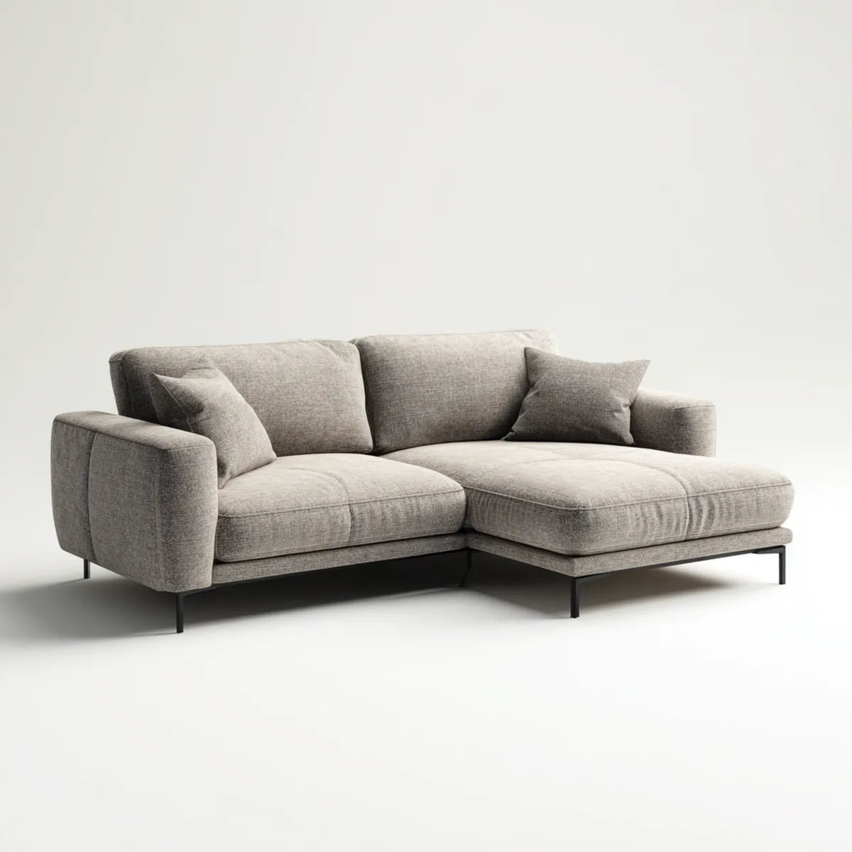 Sofa, Kanapa narożna z szarym dzbankiem 250 x 165 x 85 cm poliestrowy kształt L