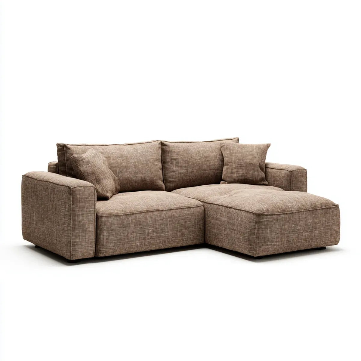 Sofa, Kanapa narożna z rekamierem taupe 240 x 160 x 85 cm poliestrowy prostokątna