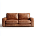 Sofa, 2-fotelowa sofa Cognac 170 x 90 x 85 cm PU- sztuczny prostokątna