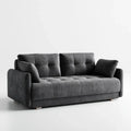 Sofa, 3-fotela Ciemny szary 220 x 95 x 90 cm z tapicerką poliestrową i prostym kształtem